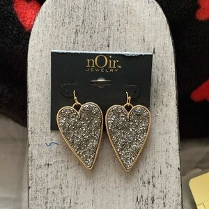 Noir heart earrings NWT